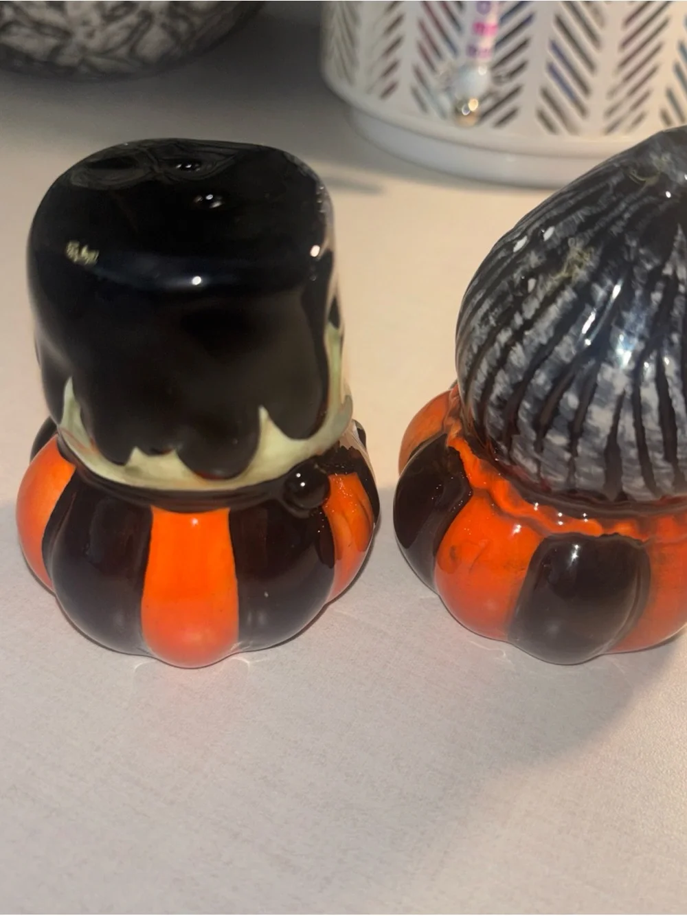New JOHANNA PARKER Bride & Frankenstein Monster Halloween Salt Pepper Shaker Set